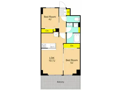 IRIS南大井(2LDK/2階)の間取り写真