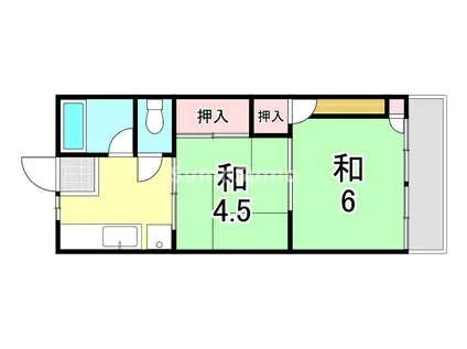 サンエイ第一ビル(2K/2階)の間取り写真