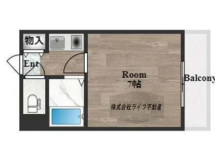 ADEKA-T(1K/1階)の間取り写真