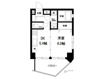 ヴェルティ千早町第2(1DK/7階)の間取り写真