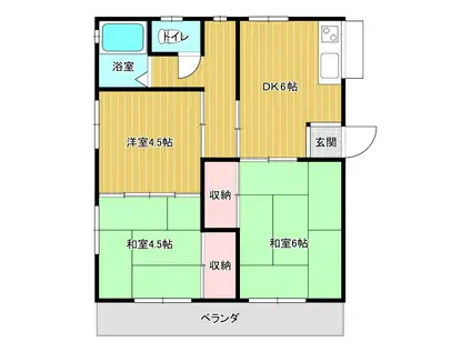 第三稲垣ハイム(3DK/1階)の間取り写真