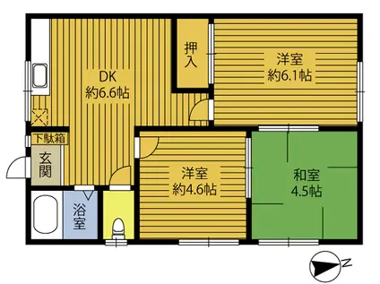 コーポ中崎(3DK/2階)の間取り写真