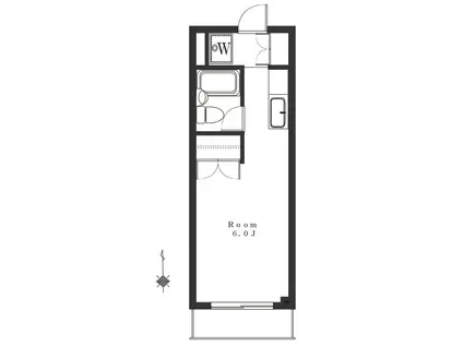 正栄ハイムII(ワンルーム/1階)の間取り写真