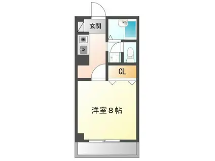 グランデージSUZURAN(1K/2階)の間取り写真