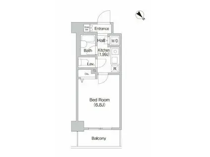 プライムアーバン大森(1K/2階)の間取り写真