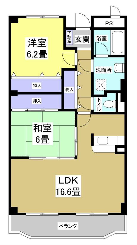 STARDREAM(2LDK/2階)の間取り写真