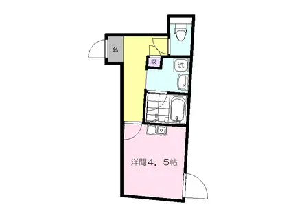 ベルーツ戸越(ワンルーム/2階)の間取り写真