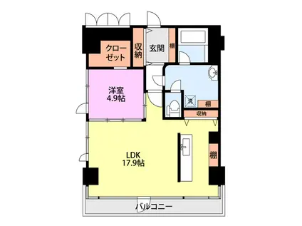 VILLA ARIETTA(1LDK/10階)の間取り写真