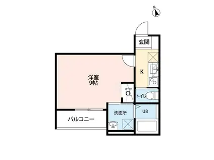 OUTRIGGER向山(1K/1階)の間取り写真