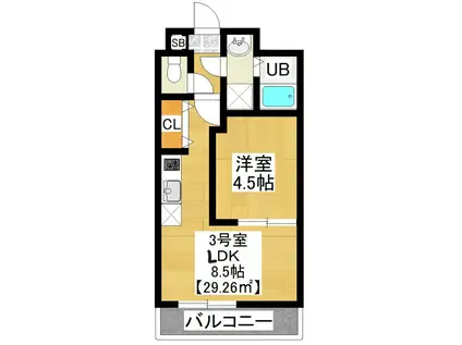 プレゾン ア トワIII(1LDK/2階)の間取り写真