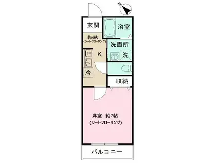 NSゲート(1K/3階)の間取り写真