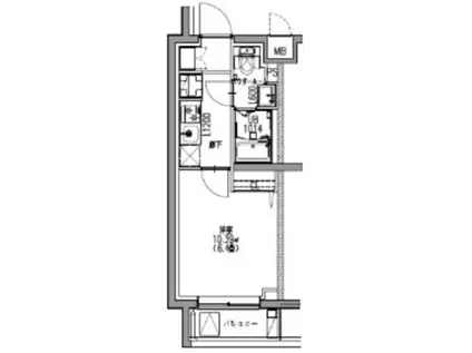 S-RESIDENCE行徳COURANT(1K/2階)の間取り写真