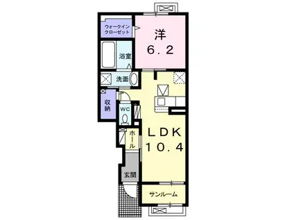 リビエラ(1LDK/1階)の間取り写真
