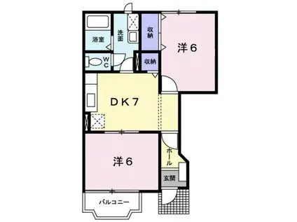 ステラ・リーヴァ(2DK/1階)の間取り写真