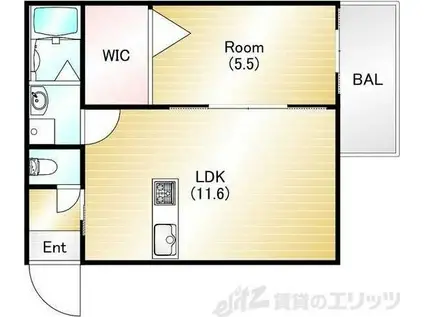 アークハイム吹田山手(1LDK/1階)の間取り写真