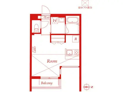 オーチャードコート小杉陣屋町(ワンルーム/2階)の間取り写真
