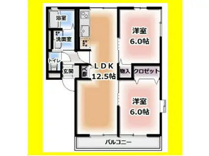 大岩B4(2LDK/2階)の間取り写真