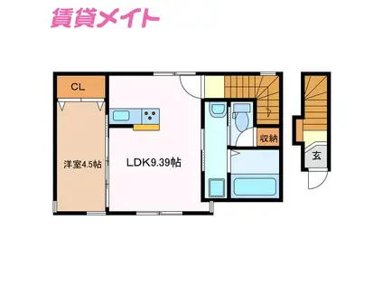 LEBOIS桑名 II(1LDK/2階)の間取り写真