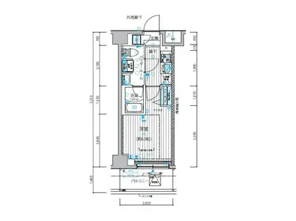 メインステージ立川Ⅳ(1K/6階)の間取り写真