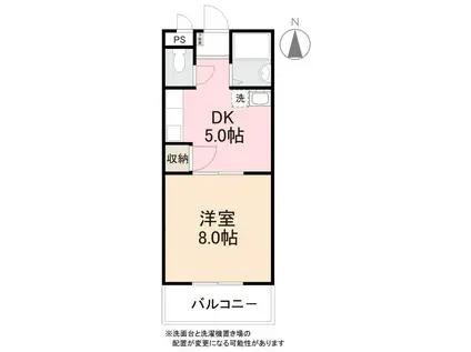 グリーンヒル第3(1DK/3階)の間取り写真