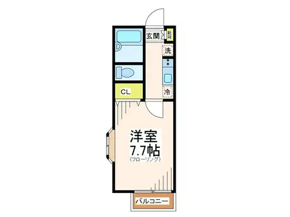 デリアス(1K/1階)の間取り写真