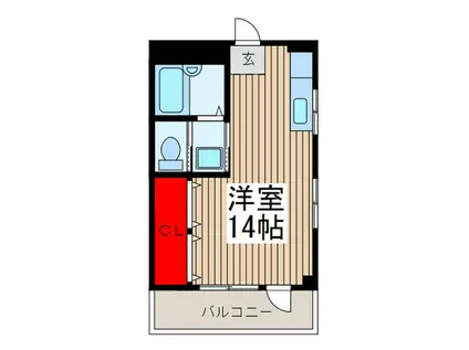 秋津トーマ・ビル(ワンルーム/4階)の間取り写真