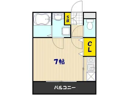 サンフェリーチェ(1K/3階)の間取り写真