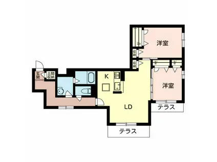 グランメゾン新芦屋(2LDK/1階)の間取り写真