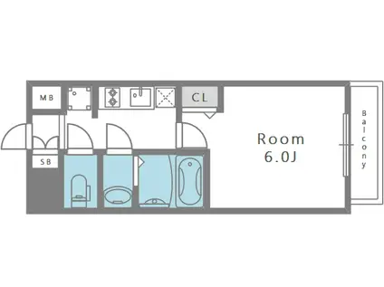 グランカリテ北梅田(1K/10階)の間取り写真