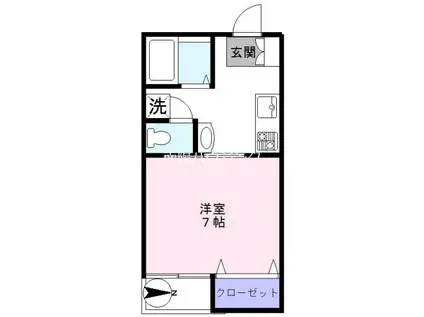 センターリバー(1K/1階)の間取り写真