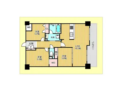 アンビエラ桃山台(3LDK/2階)の間取り写真