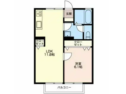 レジデンス青樹(1LDK/1階)の間取り写真