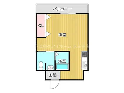 ターミナルマンション朝日プラザ天王寺(ワンルーム/4階)の間取り写真