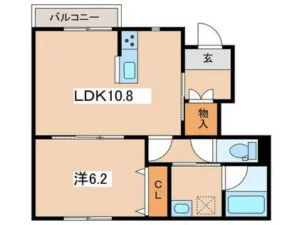 小田急小田原線 小田急相模原駅 徒歩13分 2階建 築1年(1LDK/1階)の間取り写真