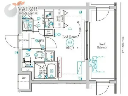 MIND 武蔵中原(1K/5階)の間取り写真