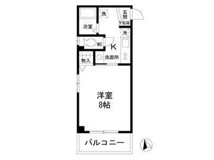 サンセイハイツ川名(1K/5階)の間取り写真