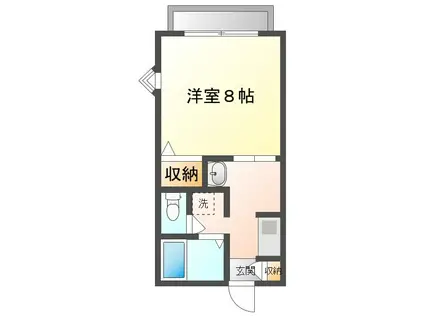 レーベン玉野(1K/2階)の間取り写真