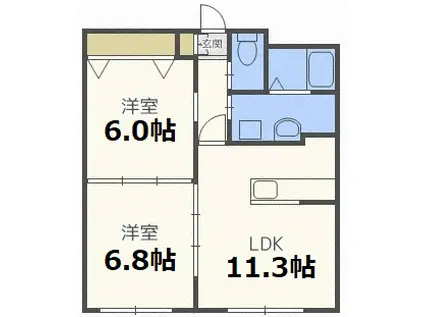 WHITE MOTHERS(2LDK/3階)の間取り写真