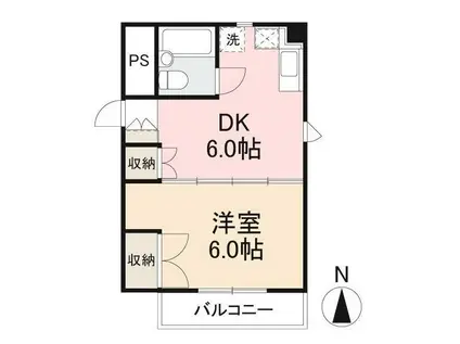 フォルトゥーナ カメオカ(1DK/3階)の間取り写真
