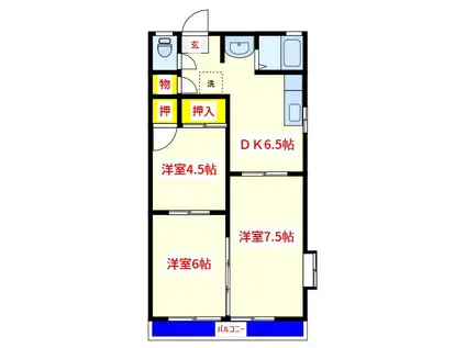 シャーロック・ホームズ(3DK/1階)の間取り写真