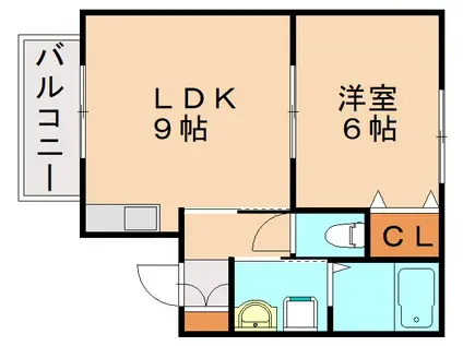 VIVACE相生(1LDK/2階)の間取り写真