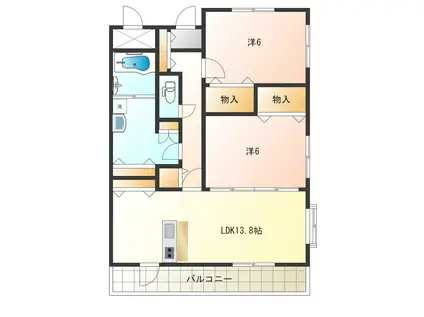 MATIS DUET CHOPIN(2LDK/3階)の間取り写真