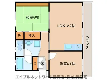 FINEかまた(2LDK/1階)の間取り写真