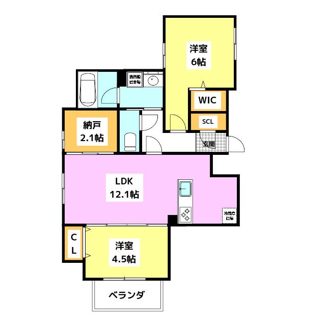 MODERN ASPIRATION 平尾駅前(2LDK/8階)の間取り写真