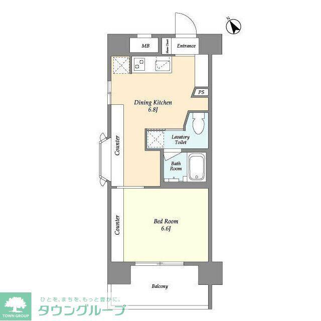 PATH仲六郷(1DK/2階)の間取り写真