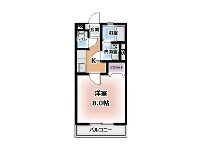 カトルセゾンミセ(1K/2階)の間取り写真