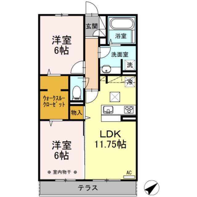 メゾンルミエール(2LDK/2階)の間取り写真