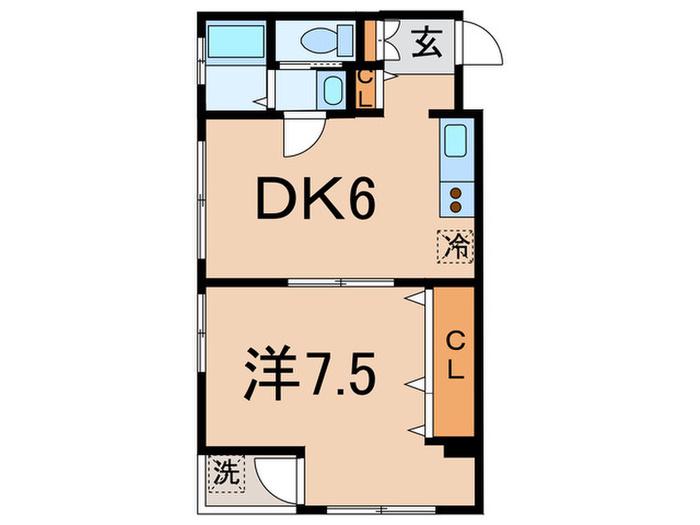 ロジュマン品川(1DK/3階)の間取り写真