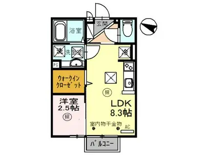 ヴィ・ラフィネ(1LDK/1階)の間取り写真