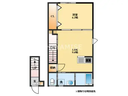 ルポゼ協和(1LDK/2階)の間取り写真